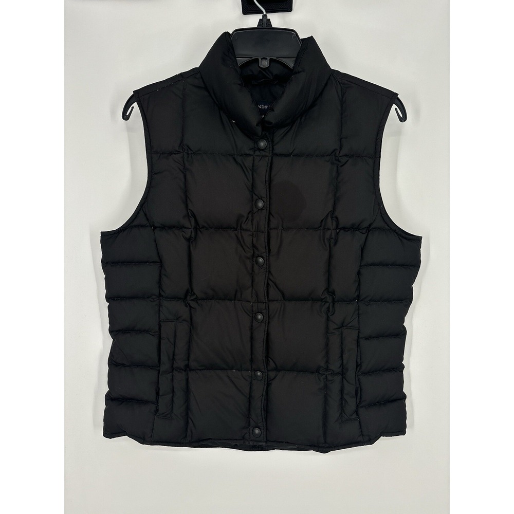 Lands End Puffer Down Vest Full Zip Up Sleeveless Jacket Womens Size Small